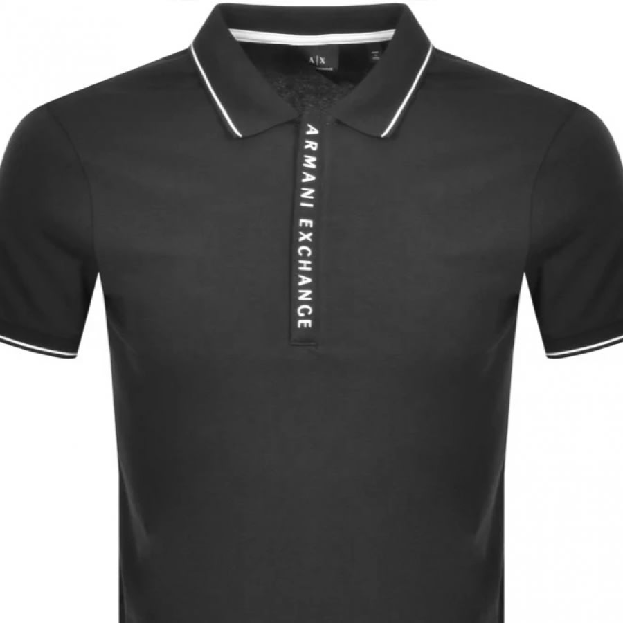 Alternative Image for ProductArmani Exchange Short Sleeved Polo T Shirt Grey2